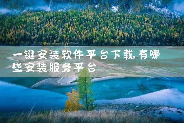 一键安装软件平台下载