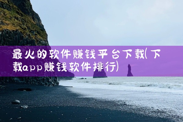 最火的软件赚钱平台下载