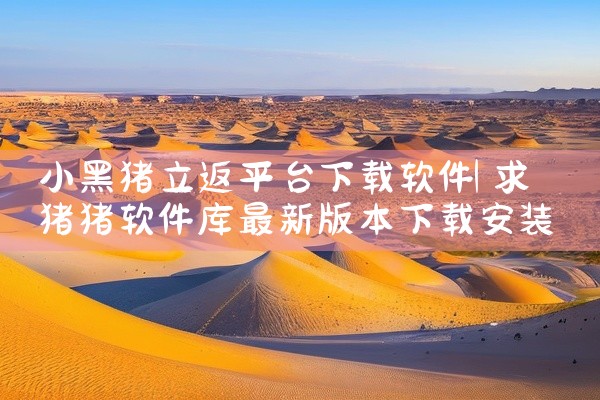 小黑猪立返平台下载软件